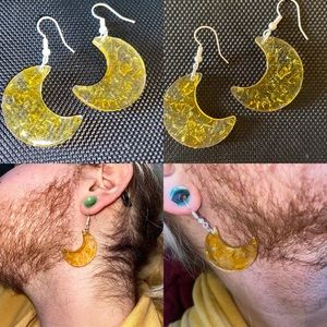 Citrine resin earrings